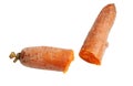 Two pieces of carrot are cut in half Royalty Free Stock Photo