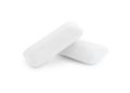 Two pieces of chewing gum on white background Royalty Free Stock Photo