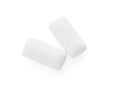 Two pieces of chewing gum on white background, top view Royalty Free Stock Photo