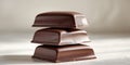 Two pieces of chocolate stacked on top of each other Royalty Free Stock Photo