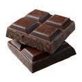 Stack of dark chocolate blocks on transparent background AI Generated Royalty Free Stock Photo