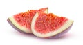 Two pieces of fresh fig fruit Royalty Free Stock Photo