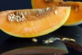 Two Pieces Of Fresh Juicy Melon 3 Royalty Free Stock Photo