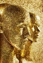 Two pieces of human golden scupltures Royalty Free Stock Photo