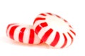 Two pieces of Peppermint Christmas candy Royalty Free Stock Photo