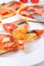 Two pieces of pizza closeup Royalty Free Stock Photo