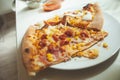 Two pieces of pizza on a plate Royalty Free Stock Photo