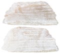 Two pieces of talc mineral stone isolated