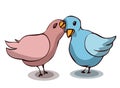 Two Pigeons in Love. Royalty Free Stock Photo