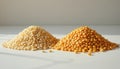 Two Piles of Yellow and White Split Peas Royalty Free Stock Photo