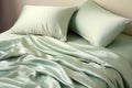 Two pillowcases on a single bed generative AI Royalty Free Stock Photo