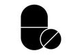 Two pills glyph icon art flat healthcare symbol minimalist medical sign artwork