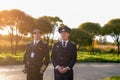 Two pilots rain runway plane landing wet weather