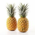 Vibrant Pineapple Duo: A Creative Commentary In Topcor 58mm F14 Style Royalty Free Stock Photo