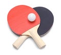 Ping Pong Paddles Crossed with Ball Royalty Free Stock Photo