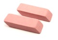 Two pink erasers Royalty Free Stock Photo