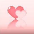 Two pink heart