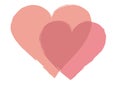 Two pink hearts merged transparently with each other Royalty Free Stock Photo