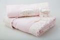 Two pink lace towel Royalty Free Stock Photo