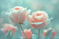 Two Pink Roses With Water Droplets Royalty Free Stock Photo