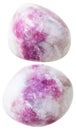 Two Pink sodalite gemstone pebbles isolated Royalty Free Stock Photo