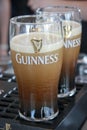 Two pints of beer served at The Guinness Brewery Royalty Free Stock Photo