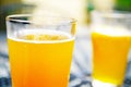 Two pints of hefeweizen Royalty Free Stock Photo