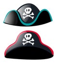 Two pirate hats on white background