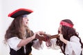 Two pirates fighting for box of tresure