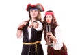 Two pirates on white background