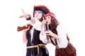 Two pirates on white background Royalty Free Stock Photo