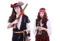 Two pirates on white background Royalty Free Stock Photo