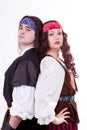 Two pirates on white background Royalty Free Stock Photo