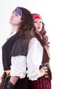 Two pirates on white background Royalty Free Stock Photo