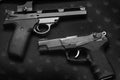 Two Pistols Handguns for Self Defense or Military