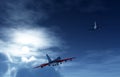 Two Planes Flying At Night 3