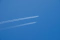 Two planes flying in parallel Royalty Free Stock Photo