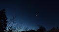 Two planets and crescent moon. New Jersey NJ