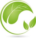 Two plants, leaves, wellness and naturopathic logo