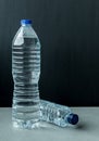 Two plastic bottles filled with mineral water Royalty Free Stock Photo