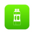 Two plastic bottles icon digital green Royalty Free Stock Photo