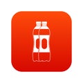 Two plastic bottles icon digital red Royalty Free Stock Photo