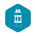 Two plastic bottles icon, simple style Royalty Free Stock Photo