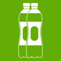 Two plastic bottles icon green Royalty Free Stock Photo