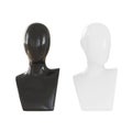 Two plastic busts of female mannequins black and white colors on an isolated background. 3d rendering