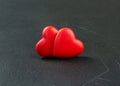 Two plastic hearts Royalty Free Stock Photo