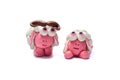 Two plasticine sheep. Royalty Free Stock Photo