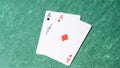 Two playing cards with the Ace of Spades Royalty Free Stock Photo