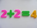 Two plus two equals four Royalty Free Stock Photo