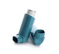 Two portable asthma inhalers